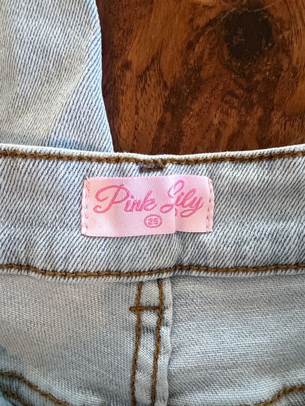 Pink Lily High-Rise Bleached Light Blue Jeans - Picture 5 of 6